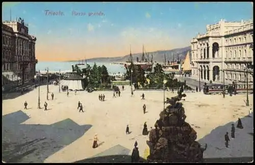 Cartoline Triest Trieste Piazza Grande (Ortsansicht) 1910