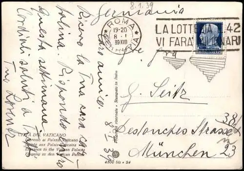 Postcard Vatikanstadt Rom Vaticano Palazzi Schweizergarde 1939