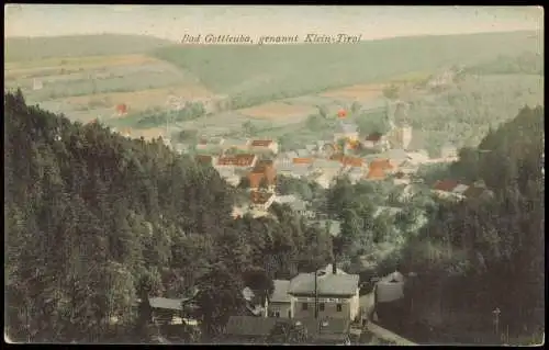 Bad Gottleuba-Berggießhübel Blick auf die Stadt und Mühle 1914