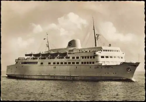 Ansichtskarte  Schiff Fähre Schwedenfähre Trelleborg auf See 1960