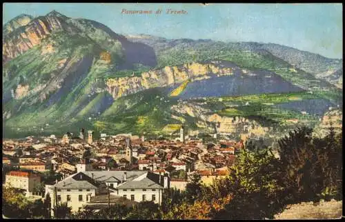 Cartoline Trient Trento Panorama-Ansicht Panorama di Trento 1910