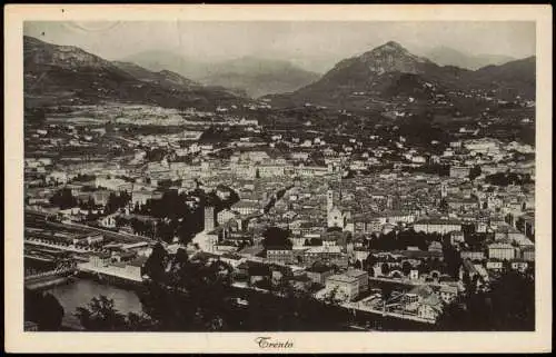 Cartoline Trient Trento Panorama-Ansichten, Totalansicht 1930