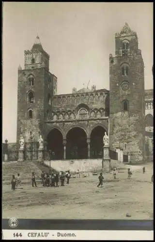 Cartoline Cefalù Duomo Dom-Gebäudeansicht Kathedrale 1920