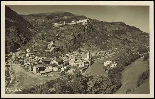 Cartoline Klausen (Südtirol) Chiusa Panorama-Ansicht, Totale 1940