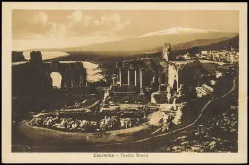 Cartoline Taormina Panorama-Ansicht 1920