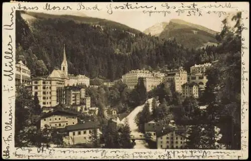 Ansichtskarte Bad Gastein Panorama-Ansicht Blick von der Villa Solitude 1928