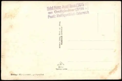 Zell am See Großglockner-Hochalpenstraße  Hotel Franz Josef Haus   1940