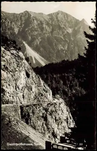 .Tirol Österreich Gaichtpaẞstrasse, Tirol, Berg-Panorama Alpen 1958