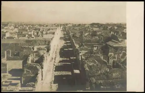 Cartoline Pompei Panorama-Ansicht (Antiker Stadt-Viertel) 1900