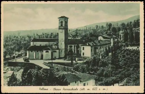 Cartoline Pollone Ortsansicht von Pollone Chiesa Parrocchiale 1925