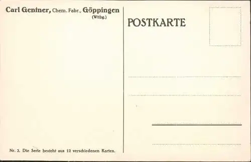 Göppingen Kronprinz Rupprecht Carl Gentner Chemie Fabrik Werbe AK Reklame 1914