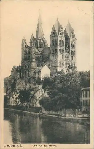 Ansichtskarte Limburg (Lahn) Dom von der Brücke. 1912