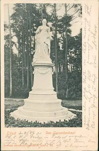 Postcard Tilsit Советск Denkmal Ostpreußen 1901  Bahnpost Insterburg Memel