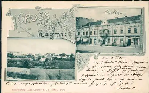 Ragnit Неман Ragainė Ragneta 2 Bild Stadt und Hotel Ostpreußen 1901