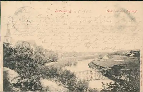 Insterburg  Черняховск Partie an der Angerapp. Brücke 1902  Ostpreußen