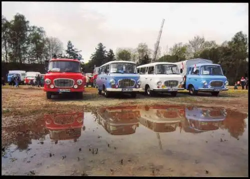 Ansichtskarte Werdau Barkas B 1000 Kleinbus IFA Oldtimertreffen 2013