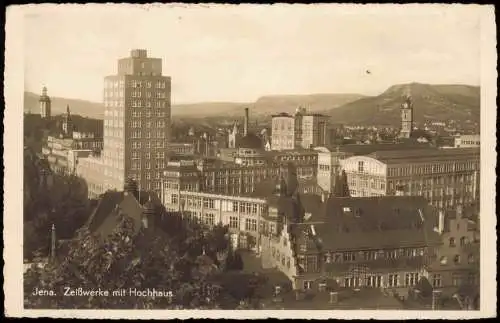 Ansichtskarte Jena Zeißwerke mit Hochhaus 1938