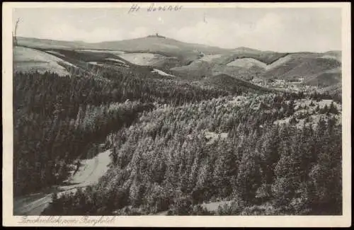 Ansichtskarte Ilsenburg (Harz) Brockenblick vom Berghotel 1935