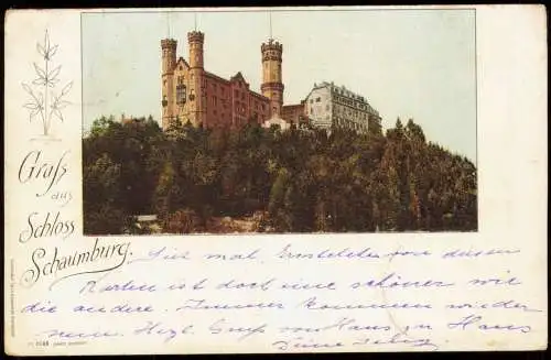 Ansichtskarte Balduinstein Schloss Schaumburg a. Lahn 1897