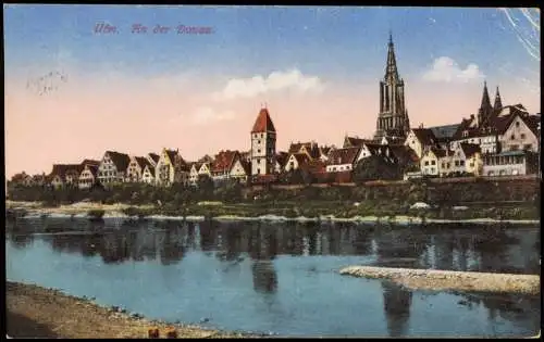 Ansichtskarte Ulm a. d. Donau Partie an der Donau 1925