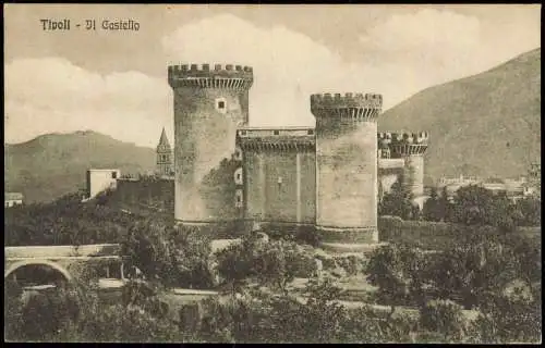 Cartoline Tivoli (Latium) Castello (Burg, Castle) 1910