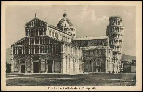 Cartoline Pisa La Cattedrale e Campanile (Schiefer Turm) 1910