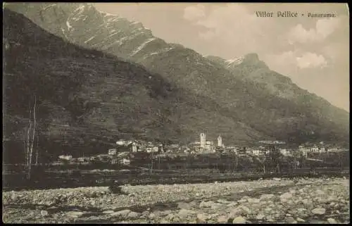 Villar Pellice Panorama-Ansicht (Fernansicht, Berg-Panorama) 1910