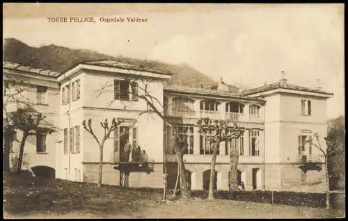 Torre Pellice Ortsansicht, Ospedale Valdese (Villa Villen-Gebäude) 1910