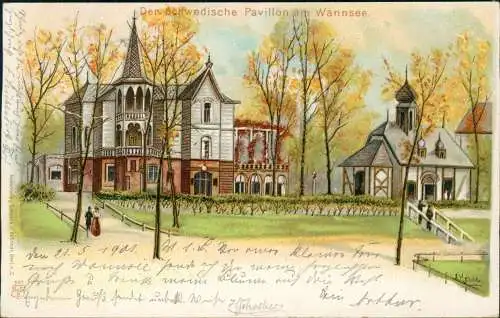 Ansichtskarte Wannsee-Berlin Der Schwedische Pavillon 1902