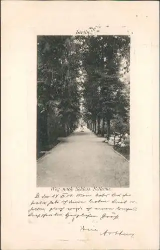 Ansichtskarte Tiergarten-Berlin Weg nach Schloss Bellevue. 1900