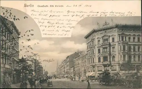 Ansichtskarte Mitte-Berlin Chausseestraße Ecke Lienstraße 1900