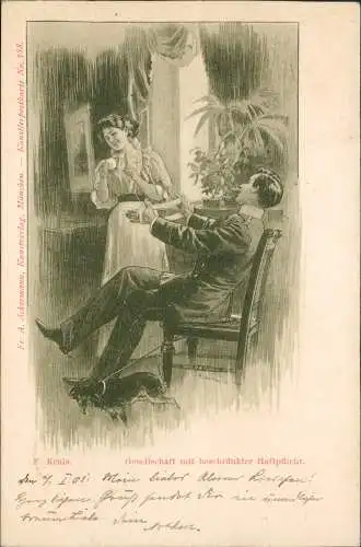 Scherzkarte Liebespaar Love Gesellschaft mit beschränkter Haftpflicht. 1901