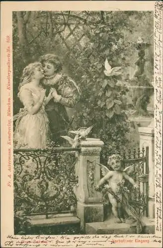 Ansichtskarte  Künstlerkarte Liebe Liebespaar - Love Engel 1901