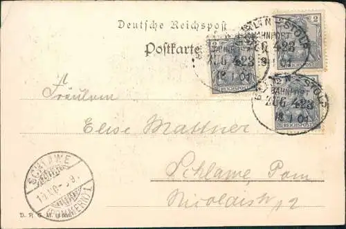 Ansichtskarte  200 Jahre Preußen Adel Monarchie 1901  gel Bahnpost Berlin Stolp