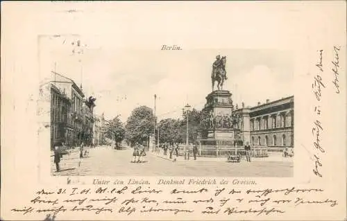 Ansichtskarte Mitte-Berlin Unter den Linden 1901 Passepartout