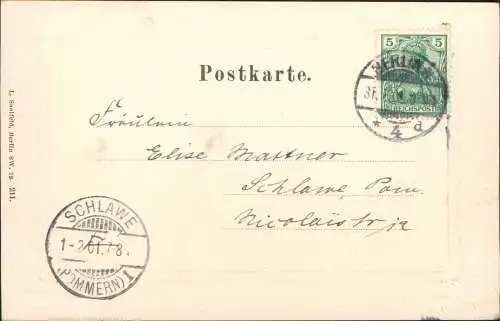 Ansichtskarte Mitte-Berlin Unter den Linden 1901 Passepartout