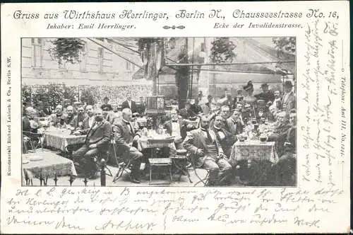 Mitte-Berlin Chausseestraße Ecke Invalidenstrasse Wirtshaus Herrlinger 1901