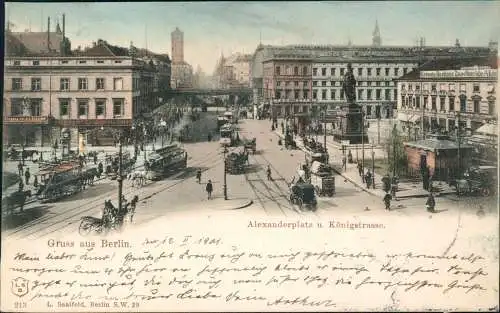 Ansichtskarte Mitte-Berlin Alexanderplatz u. Königstrasse 1901