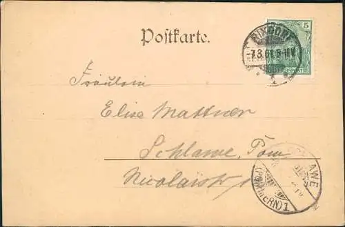 Mitte-Berlin Unter den Linden, Ecke Friedrichstraße 1901 Goldrand/Prägekarte