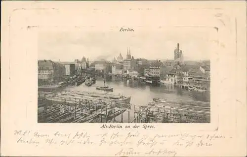 Ansichtskarte Berlin Hafenanlagen , Dampfer Stadt Spreepartie Fabrik 1912