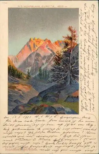 CPA Chamonix-Mont-Blanc Mont Blanc Stimmungsbild Künstlerkarte 1901