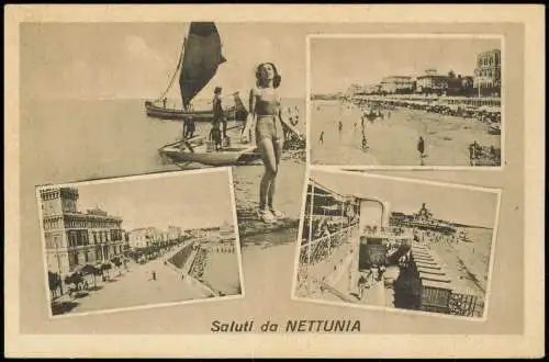 .Italien Italia Allgemein Italien Saluti da NETTUNIA Mittelmeer Ansichten 1920