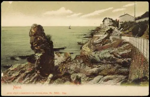 Nervi-Genua Genova (Zena) Panorama-Ansicht, Mittelmeer-Küsten Abschnitt 1900