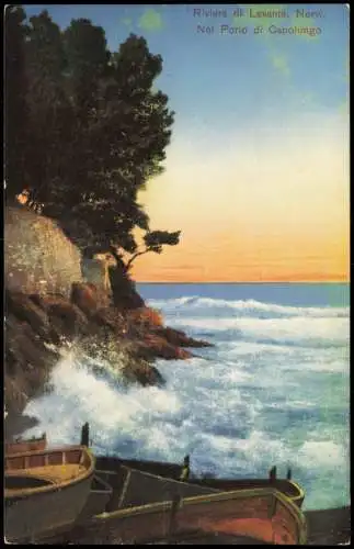 Nervi-Genua Genova (Zena) Riviera di Levante, Nel Porto di Capolungo 1910