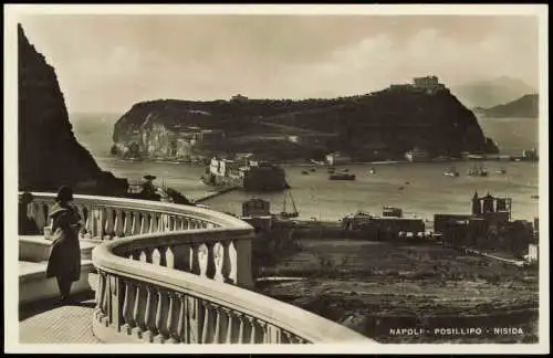 Cartoline Neapel Napoli Panorama-Ansicht POSILLIPO - NISIDA 1930