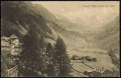 Cartoline Sulden-Stilfs Solda Umland-Ansicht Grand Hôtel Solda 1910