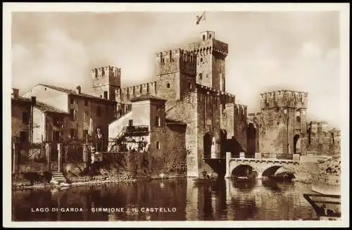 Cartoline Sirmione Castello Burg-Anlage am Gardasee (Lago di Garda) 1930