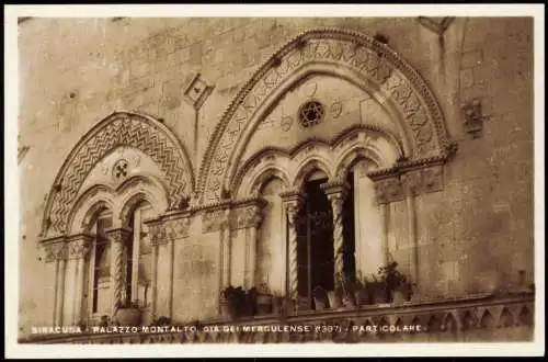 Syrakus Syracusa Siracusa  PALAZZO MONTALTO MERGULENSE (1397) PARTICOLARE 1930