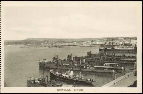 Syrakus (Syracusa) Siracusa (Sarausa) Hafen Schiffe, Porto, Harbour Ships 1910