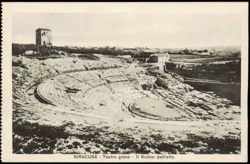 Syrakus (Syracusa) Siracusa (Sarausa) Teatro greco II Koilon dall'alto 1910